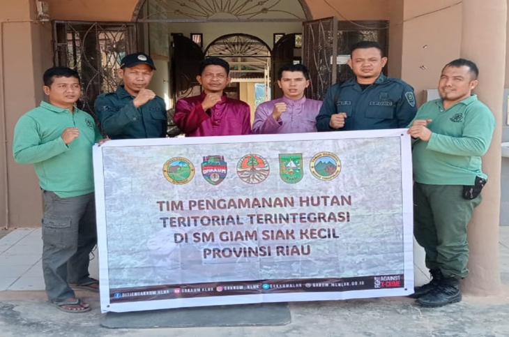 KUNJUNGAN TIM PENGAMANAN HUTAN TERITORIAL TERINTEGRASI DI SM GIAM SIAK KECIL PROVINSI RIAU