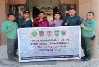 KUNJUNGAN TIM PENGAMANAN HUTAN TERITORIAL TERINTEGRASI DI SM GIAM SIAK KECIL PROVINSI RIAU
